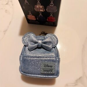 Disney Loungefly Blue Mini Backpack Keychain